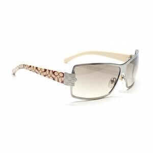 Coach Women’s Shield Sunglasses C006 UV400 Brown Gradient Monogram Logo Frames